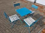 Blauwe Aluminium Tuinset Klapbaar, Tuin en Terras, Ophalen, Zo goed als nieuw, Aluminium, Tuinset
