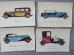 10 glanzende prenten kaarten oldtimers Bugatti Ford Bentley, Collections, Envoi, Comme neuf, Voitures