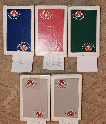 Zeer oude Stella Artois kaartspellen 3 (5 verschillende) beschikbaar voor biedingen