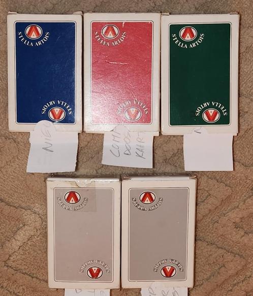 Zeer oude Stella Artois kaartspellen 3 (5 verschillende), Verzamelen, Biermerken, Nieuw, Overige typen, Stella Artois, Ophalen of Verzenden