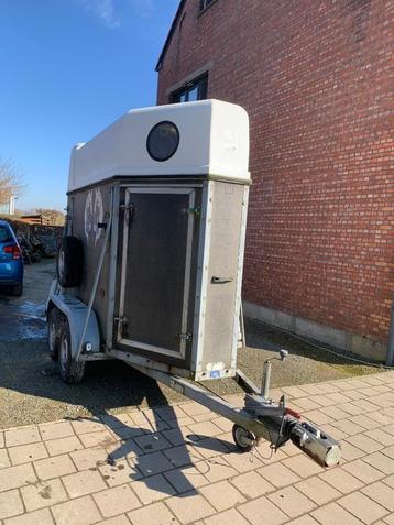 1,5 paarden trailer te koop, Autos : Divers, Remorques, Enlèvement, Utilisé