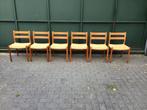 6 Deense design stoelen met papercort, ontwerp Moller NR 84, Ophalen, Gebruikt