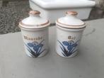 2 magnifiques pots à épices décoratifs vintage en céramique, Antiquités & Art, Enlèvement ou Envoi