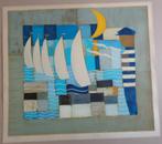 JEAN OOSTERLYNCK / ZEILSCHEPEN / KLEURLITHO / 65x73cm / SIG, Antiek en Kunst, Ophalen of Verzenden