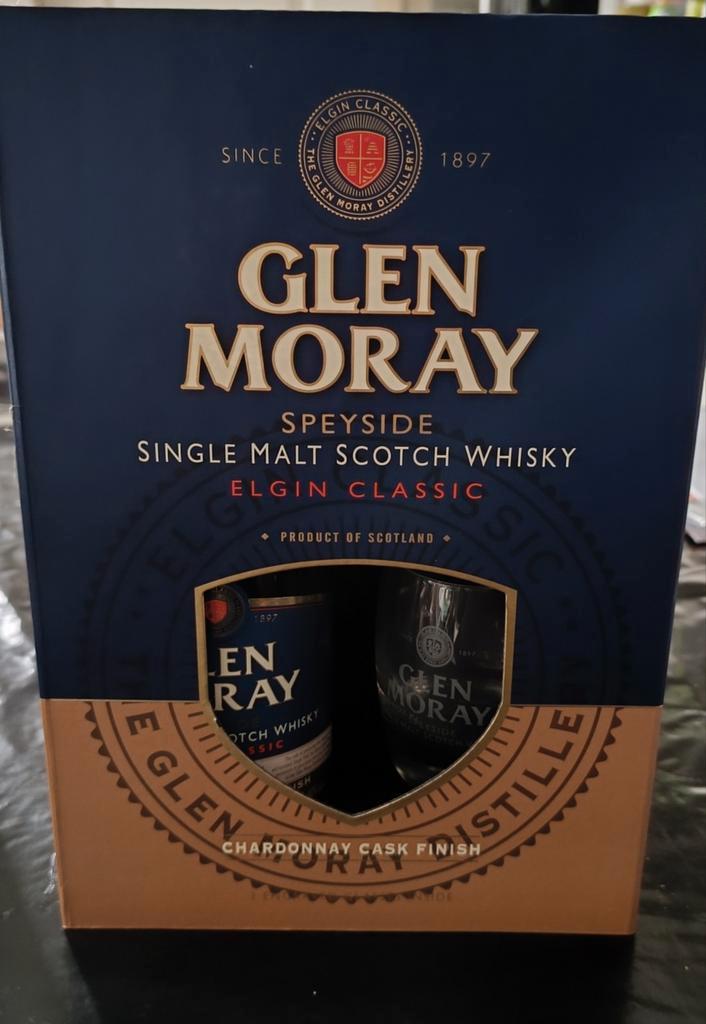 Glen Moray Elgin Classic Whisky Giftset + Glas 70cl, Verzamelen, Overige Verzamelen, Ophalen