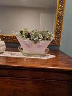 Uniek decoratief potje met bloemen, Antiek en Kunst, Curiosa en Brocante, Ophalen of Verzenden