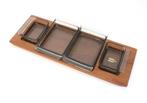 Vintage seventies snack schaal - Teak serving tray, Huis en Inrichting, Ophalen of Verzenden, Zo goed als nieuw, Hout