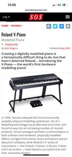 Roland V-Piano, Ophalen, Zwart, Digitaal, Zo goed als nieuw