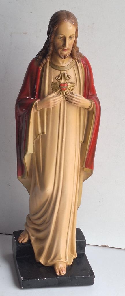 Très ancienne statue Coeur de Jésus signée G. Guelfi, Antiek en Kunst, Antiek | Religieuze voorwerpen, Ophalen