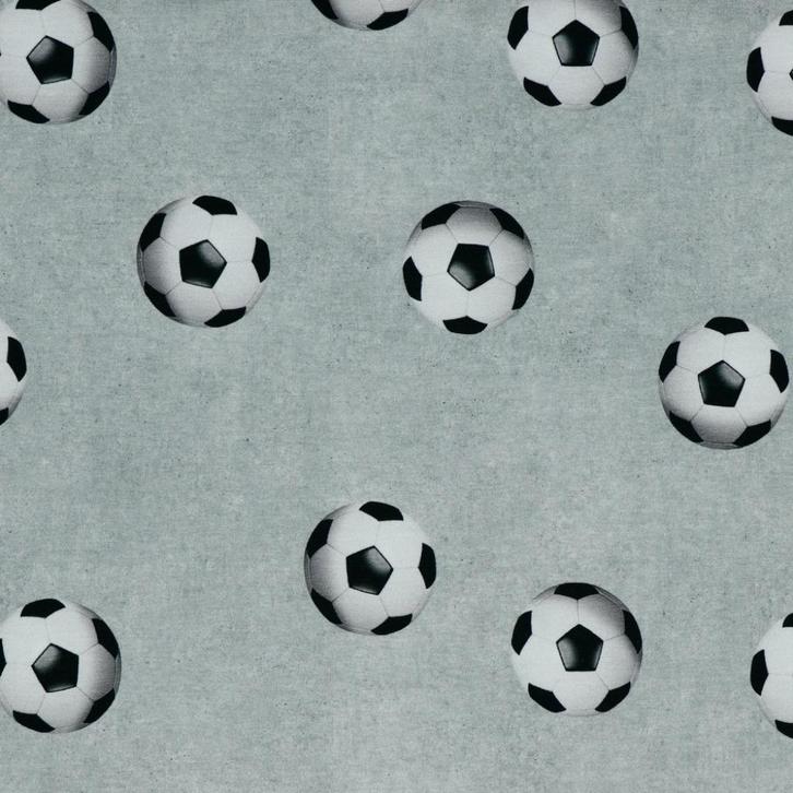 Jersey digital stof football, grey, Hobby en Vrije tijd, Stoffen en Lappen, Nieuw, Katoen, 120 cm of meer, 200 cm of meer, Ophalen of Verzenden