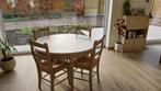 Ronde beige tafel + 6 stoelen, Huis en Inrichting, Ophalen, Gebruikt, Rond, Vier personen
