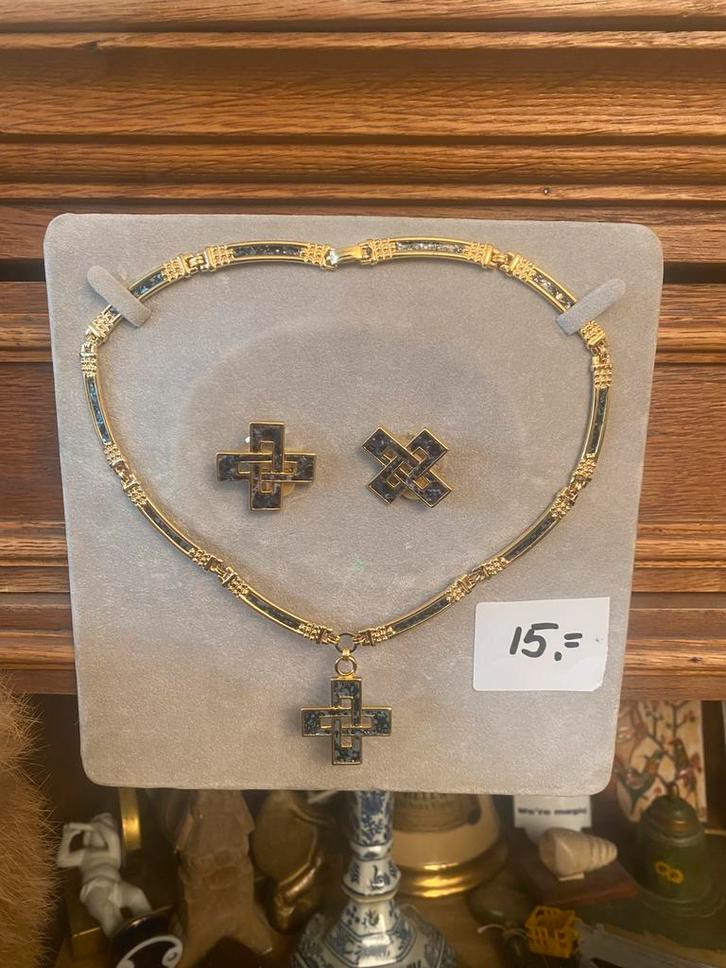 Emaille Ketting en Oorbellen Set - Nieuw!, Antiquités & Art, Antiquités | Céramique & Poterie, Enlèvement ou Envoi