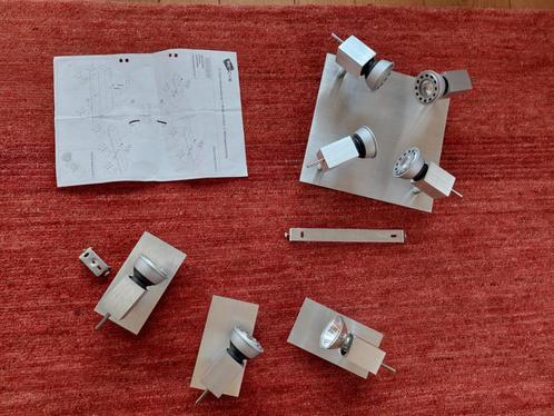 LED plafondlamp met 4 spots + 3 bijhorende LED spots, Huis en Inrichting, Lampen | Spots, Zo goed als nieuw, Plafondspot of Wandspot