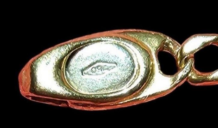 TWEEKLEURIGE ARMBAND IN 18 KARAAT GOUD, Handtassen en Accessoires, Armbanden, Nieuw, Goud, Goud, Ophalen of Verzenden