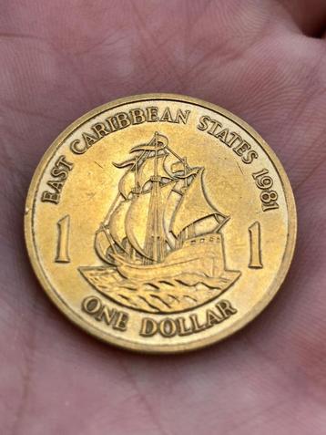 Caraïbes orientales dollar Piece 1$ 1981, Enlèvement ou Envoi, Amérique centrale, Monnaie en vrac