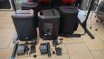 Complete set 2x Omnitronic Porty 8 + 4 mics + 4 accu's, Audio, Tv en Foto, Luidsprekerboxen, Ophalen, Nieuw, Front, Rear of Stereo speakers