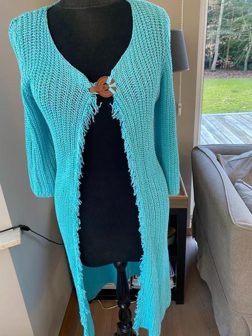 Scapa turquoise zomer cardigan met 3/4 mouw - XS = 36, Kleding | Dames, Truien en Vesten, Zo goed als nieuw, Maat 36 (S), Overige kleuren