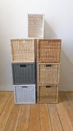 Mand van geweven rotan met handgrepen - BRANÄS Ikea, Huis en Inrichting, Ophalen of Verzenden, Zo goed als nieuw, Riet, Mand