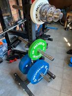 Rogue 230 kg schijven, Ohio power bar ss, Safety squat bar, Sport en Fitness, Fitnessmaterialen, Zo goed als nieuw, Ophalen