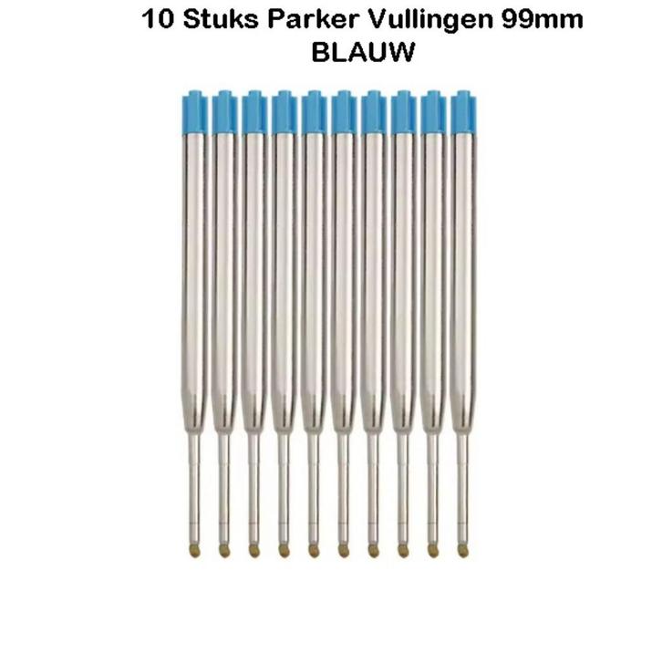 10 Stuks Parker Vullingen - 99 mm/1,0 mm - Mediumpunt Blauw, Diversen, Schrijfwaren, Nieuw, Ophalen of Verzenden