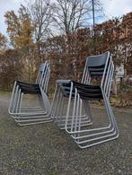 Set midcentury stoelen, Huis en Inrichting, Stoelen, Ophalen, Gebruikt, Zwart, Vintage