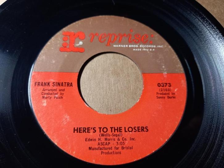 Frank Sinatra – Here's To The Losers / Tell Her '7, Cd's en Dvd's, Vinyl Singles, Zo goed als nieuw, Single, Pop, 7 inch, Ophalen of Verzenden