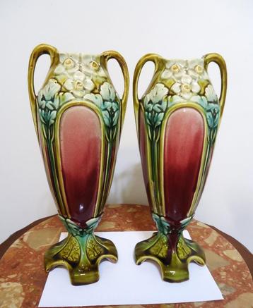 Vases Belge Art Nouveau Antiques😍💎🤗👀🎁👌