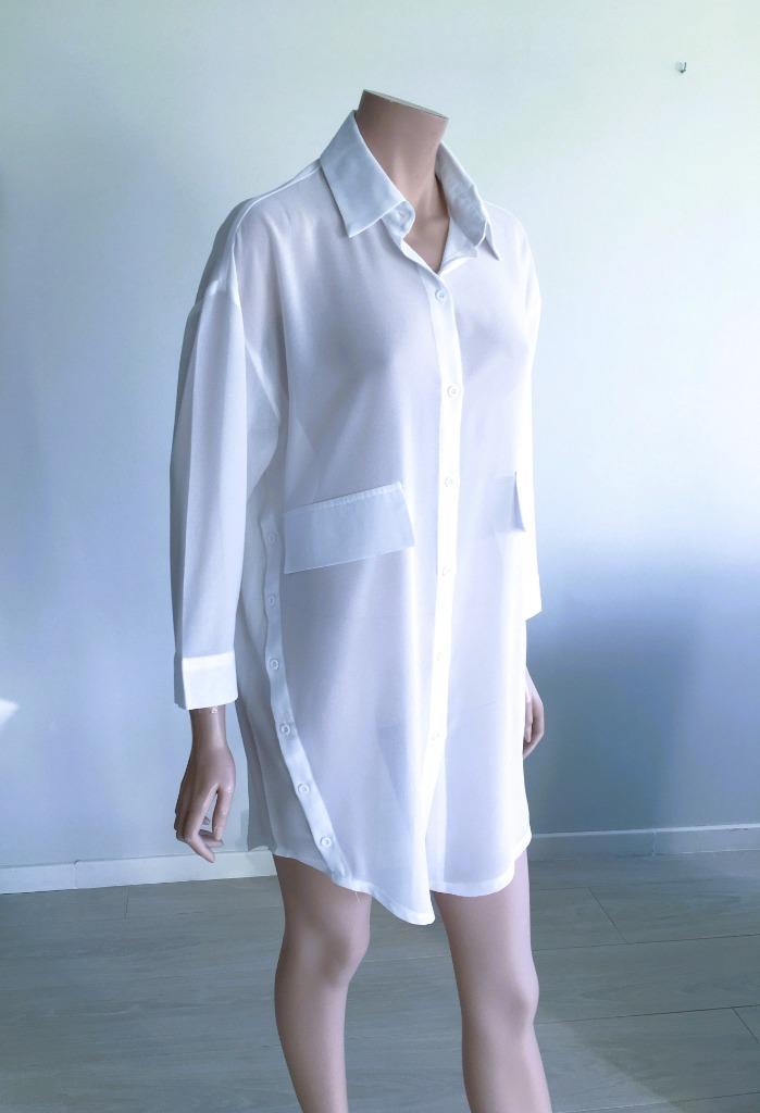 F&CE - DEUX - Elegante en Stijlvolle Blouse/ Tuniek, Kleding | Dames, Blouses en Tunieken, Zo goed als nieuw, Maat 38/40 (M), Wit