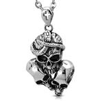 Doodshoofden met slang hanger in edelstaal, Motoren, Accessoires | Overige, Ophalen of Verzenden, Nieuw