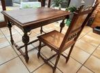 Antieke tafel met 6 stoelen, Antiquités & Art, Antiquités | Meubles | Tables, Enlèvement