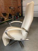 Elektrische relaxzetel Strässle model David in leder, Huis en Inrichting, Fauteuils, Ophalen, Gebruikt, Minder dan 75 cm, Metaal