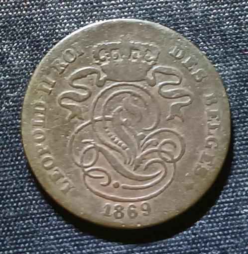 2 cent 1869, minder frequent - Leopold II, Postzegels en Munten, Munten | België, Losse munt, Verzenden