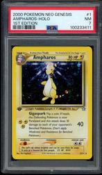 Ampharos Holo 1st Edition PSA 7 - 1/111 - Neo Genesis 2000, Hobby en Vrije tijd, Verzamelkaartspellen | Pokémon, Verzenden, Zo goed als nieuw
