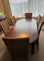 Belle table à manger authentique avec 6 chaises en osier, Maison & Meubles, Authentic, Cerisier, Ovale, Enlèvement