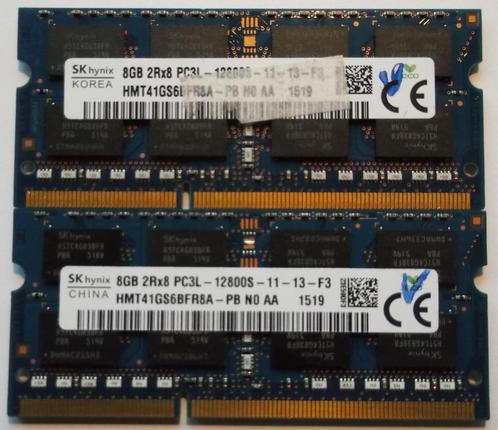 Kit 2 x 8 Gb DDR3L à 1600 Mhz, Computers en Software, RAM geheugen, Laptop, 16 GB, DDR3, Ophalen of Verzenden