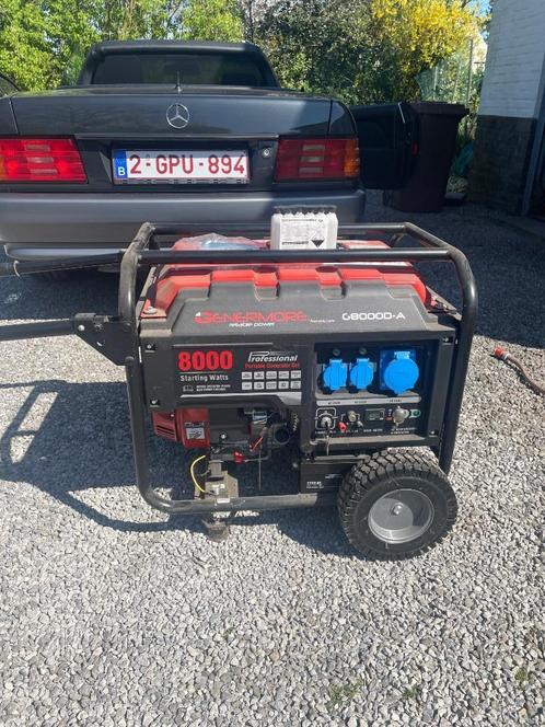 Générateur de courant Genermore 8000, Doe-het-zelf en Bouw, Aggregaten, Nieuw, Benzine, 5 tot 10 kVA, Elektrisch startend, Geluidgedempt