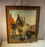 Belle aquarelle ancienne « Les canaux de Bruges » - signée, Enlèvement ou Envoi