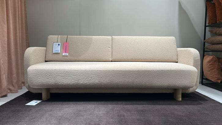 SOFACOMPANY slaapbank, Huis en Inrichting, Slaapkamer | Slaapbanken, Zo goed als nieuw, 100 cm, 220 cm, Tweepersoons, Beige, Ophalen