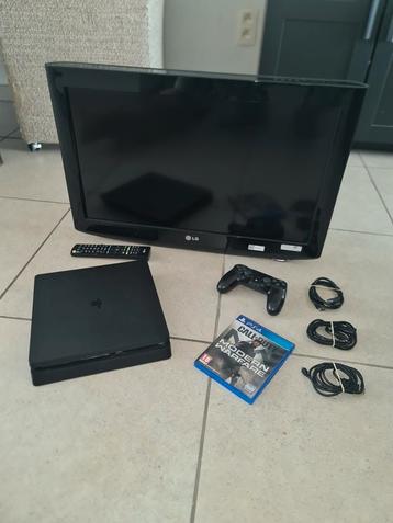 Playstation 4 Slim | LG 26 inch HD TV | Controller | Game beschikbaar voor biedingen
