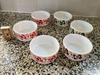 6 seventies arcopal glazen schaaltjes kleine kommetjes set, Huis en Inrichting, Keuken | Servies, Ophalen of Verzenden, Overige stijlen