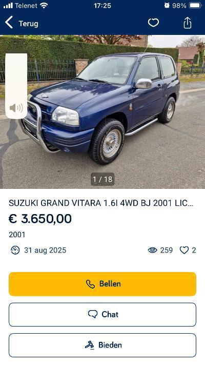 Susuki vitara 4X4 2021, Auto's, Suzuki, Particulier, Vitara, 4x4, ABS, Adaptive Cruise Control, Airbags, Airconditioning, Centrale vergrendeling