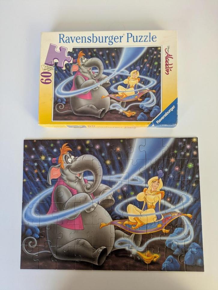 Puzzel Aladdin 60 stukken, Kinderen en Baby's, Speelgoed | Kinderpuzzels, Zo goed als nieuw, 6 jaar of ouder, Meer dan 50 stukjes