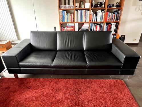 Antipode Pode 2 zetel zwart leder, 3 zitsbank, Huis en Inrichting, Zetels | Zetels, Gebruikt, Rechte bank, Driepersoons, 200 tot 250 cm
