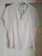 Blouse blanche Esprit manches papillon, taille 38, Maat 38/40 (M), Wit, Ophalen of Verzenden, Zo goed als nieuw