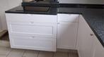 zwart graniet keuken, Ophalen, Gebruikt, Wit, Hoekkeuken