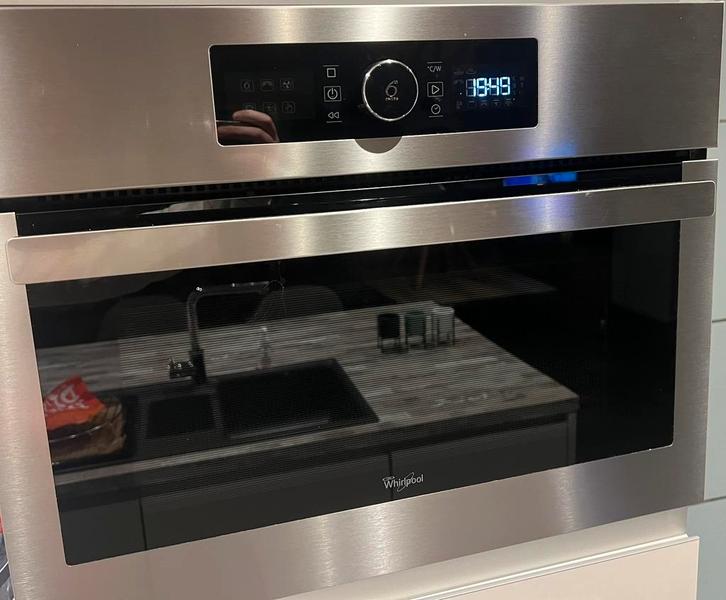 Whirlpool AMW 504/IX inbouw combi-oven 6th sense, Elektronische apparatuur, Microgolfovens, Gebruikt, Inbouw, Combi-microgolfoven