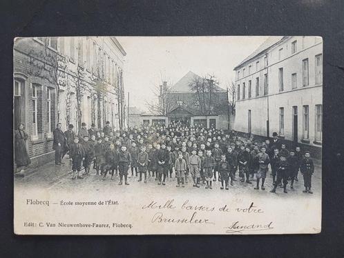 Postkaart Flobecq Ecole moyenne de l'Etat 1908, Verzamelen, Postkaarten | België, Gelopen, Henegouwen, Voor 1920, Ophalen of Verzenden
