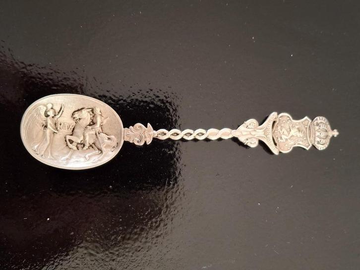 Zilver lepeltje Nederlands Koningshuis, Verzamelen, Koningshuis en Royalty, Gebruikt, Speld(je) of Lepel(tje), Verzenden