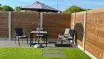 Tuinset 4 persoons met parasol, Table à dinner, Salons de jardin, Aluminium, Utilisé