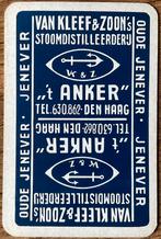 OUDE GENEVER/DISTILLEERDERIJ/‘t ANKER/DEN HAAG/speelkaart, Verzamelen, Ophalen of Verzenden, Zo goed als nieuw, Speelkaart(en)